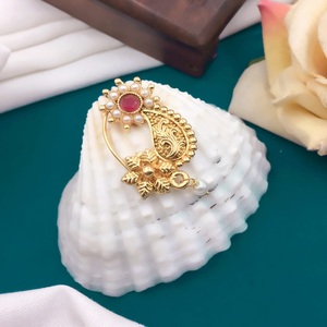 Altın kaplama vücut Piercing burun pimleri toptan kadınlar burun Pin boncuk takı yüzük burun düğün kıyafeti altın