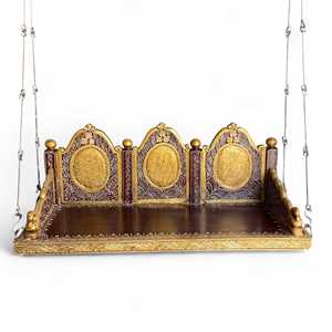 Silla Columpio Tradicional de Madera, Muebles Cómodos para Exteriores, para Jardín o Sala de Estar, Diseño Pintado - Product Image 6