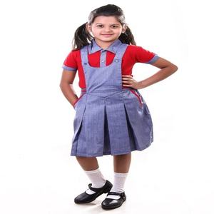 Conceptions d'uniformes scolaires modernes pour filles Excellente qualité Logo personnalisé Robe chasuble Chemise en coton Vente en gros Saison d'été Enfants - Product Image 3
