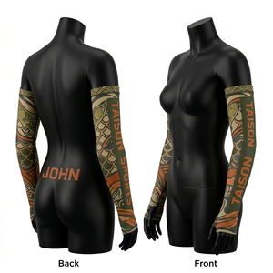 Manguitos de Pesca Premium para Mujer de Poliéster y Spandex con Protección UV, Transpirables, Elásticos, con Estampado de Escamas de Pescado y Logotipo Personalizado por Sublimación - Product Image 1