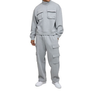 Survêtements en gros 2026, survêtements surdimensionnés à épaules tombantes, survêtements personnalisés pour l'extérieur, style cargo, survêtements d'hiver - Product Image 1