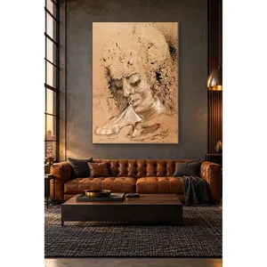 Fida Dali, visage barbu mordant une chaussure, impression sur toile - Product Image 5