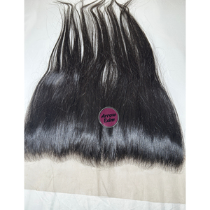 Cabello Humano Natural Liso con Frente de Encaje 13x4, Encaje Transparente, Negro Natural, Línea de Cabello Pre-Depilada para Confección de Pelucas - Product Image 6