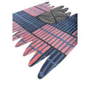 Alfombra de Lana Anudada a Mano Jaanwar Azul AIWL-7039 Rectangular 9x12 con Patrón Abstracto para Decoración de Sala de Estar - Product Image 2