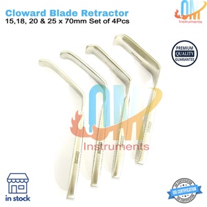 ชุดเครื่องมือผ่าตัดกระดูกและข้อ OldMed Cloward Blade Retractor 4 ชิ้น ผลิตจากเหล็กกล้าไร้สนิมเยอรมัน แข็งแรง ทนทาน ได้รับการรับรองมาตรฐาน ISO ใช้ซ้ำได้ - Product Image 2