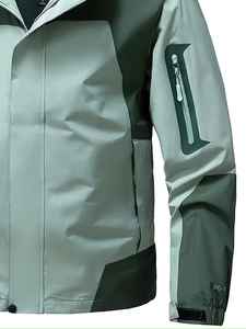 New Professional Hooded Patchwork <b>Soft</b> <b>Shell</b> <b>Jacket</b> <b>Men</b> Custom Logo Winter Casual Breathable Windproof Waterproof Outdoor - Product Image 4