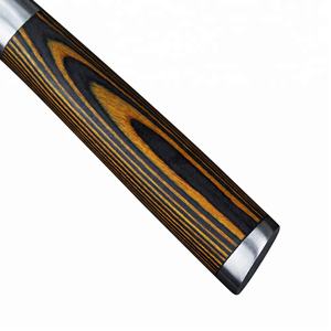 Vente en gros de coutellerie OEM ODM personnalisée Manche professionnel en bois de pakka Couteau de chef de cuisine damas japonais Lame tranchante fixe - Product Image 4