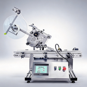 Machine <span class=keywords><strong>d</strong></span>'étiquetage automatique de bureau haute précision YM400 pour cartes, boîtes en papier, sacs refermables, bouchons de bouteilles plats, applicateur <span class=keywords><strong>d</strong></span>'étiquettes - Product Image 1