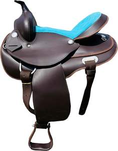 Selle Western équestre classique personnalisée de haute qualité avec arbre en fibre Logo personnalisé pour l'équitation synthétique de piste de course de baril - Product Image 1