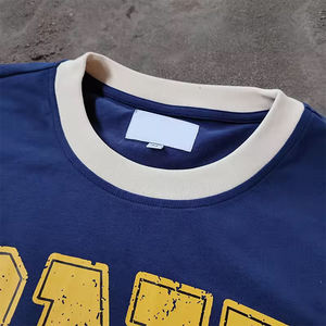 Camisetas cortas de gran tamaño de dos tonos de color de manga corta Boxy Fit Streetwear camisetas con logotipo de serigrafía de secado rápido para adultos Unisex - Product Image 4