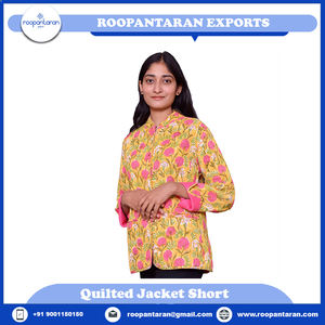 Vente chaude veste matelassée femmes main bloc imprimé rembourré avec couche de coton doux vestes matelassées pour les femmes à vendre - Product Image 6