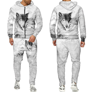 Conjunto Deportivo Sublimado OEM de Poliéster/Algodón para Hombre, Sudadera con Capucha y Pantalones Joggers, Dos Piezas, Transpirable y de Secado Rápido - Product Image 3