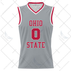 Ohio State Buckeyes unisexe léger sur mesure hommes basket-ball mode maillot été gris respirant imprimé Techniques - Product Image 5