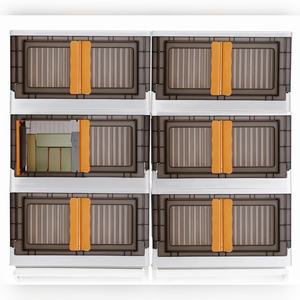 Portable Kids <b>Wardrobe</b> Foldable Plastic Storage <b>Drawer</b> with Wheels <b>for</b> Home Kitchen and Bedroom Large Size Aalok Brand - Product Image 1