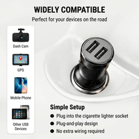 Adaptateur de chargeur de voiture double USB personnalisable OEM gratuit pour logo sérigraphié, directement de l'usine, adaptateur de chargeur de voiture haute efficacité