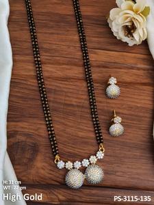 Conjuntos de joyería Mangalsutra elegante estilo elegante para fiesta, diseño de joyería de diamante americano de diseñador - Product Image 2