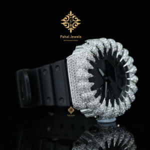 Reloj Unisex de Lujo en Plata 925 con Diamantes Moissanite VVS, Bisel con Incrustaciones de Espinas, Mecánico Digital, Estilo Hiphop, Joyería de Boda, Correa de Goma - Product Image 4