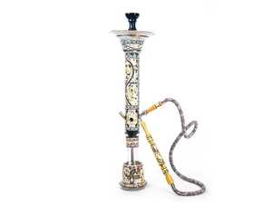 Venta al por mayor de acero inoxidable Hookah color Madre de perla mosaico decorado a mano conjunto completo Hookah a juego jarrón de acero inoxidable - Product Image 5