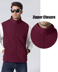 Men's Sleeveless Fleece Jackets Custom Logo Wholesale Canvas <b>Waterproof</b> Winter Warm Vest for Outdoor Hiking Golf-Dyed Processing - Product Image 3