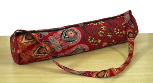Indian Vintage Lady Red Floral Mandala Yoga Mat Carrier Bag Correa de hombro Cierre de cremallera Gimnasio Yoga Studio Verano Invierno Uso - Product Image 4