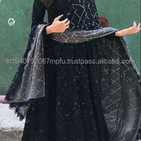 Ensemble Kurta en Rayonne Imprimée de Créateur avec Dupatta pour Toutes les Occasions, Tenue de Mariage, Robes Indiennes de Haute Qualité pour Femmes