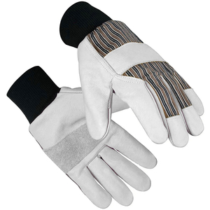 Guantes de Trabajo de Cuero Vacuno de Primera Calidad, Puño Elástico, Respaldo de Algodón, Protección Anti-Impactos, Guantes Suaves para Conductor - Product Image 1