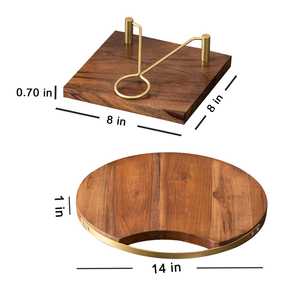 Plato de servir de madera de metal con servilletero Ideal para entretenimiento u ocasiones especiales Hotel en casa bodas y otros - Product Image 3