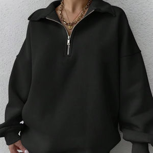 Sweat-shirt à capuche en polaire uni pour femme personnalisé, épais et chaud, imprimé sur mesure - Product Image 1