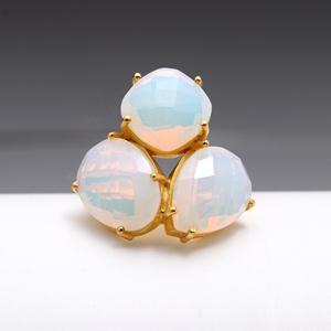 Đáng yêu phong cách tự nhiên ethiopian <span class=keywords><strong>Opal</strong></span> Đá Quý Đồ trang sức mỹ rắn 925 Sterling bạc mạ vàng Birthstone quyến rũ Vòng phụ kiện - Product Image 5