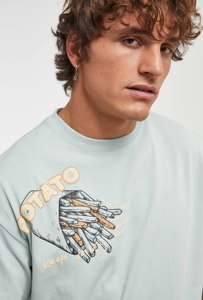 Camiseta Casual de Algodón para Hombre, Corte Regular, Transpirable, con Diseño de Patata - Product Image 2