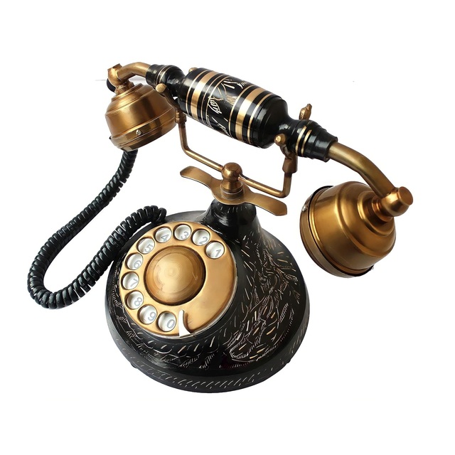 Vintage Collection Brass Antique Landline Telephone Modern Eco-Friendly Self-Adhesive Home Decor