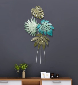 <b>Leaf</b> Design Iron Metal <b>Wall</b> Art Panel Superb Outdoor Home <b>Decorative</b> Hanging for Interior Use - Product Image 1