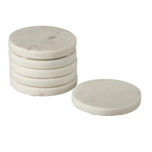 Vente chaude carrée ronde en bois d'acacia et sous-verres en marbre blanc, sous-verres en marbre et en bois pour boissons design tendance à la mode - Product Image 3