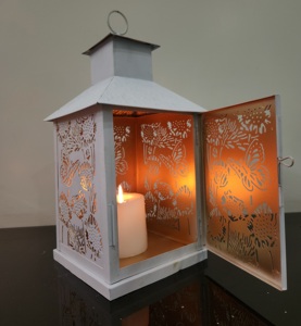 Premium Outdoor Decorative <b>Lantern</b> Pillar <b>Candle</b> Stand Handmade Pure White Metal Holder for <b>Garden</b> Decorations Home Christmas - Product Image 5