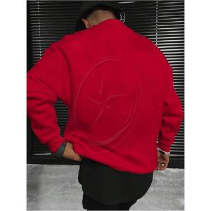 Sweat-shirt pour hommes personnalisé surdimensionné lettre graphique à manches longues thermique col rond pullover décontracté hauts - Product Image 3