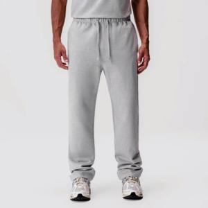 OEM personalizado 100% pantalones de chándal holgados de algodón para los hombres de pierna ancha con bordado recto Casual estilo de patrón apilado - Product Image 6