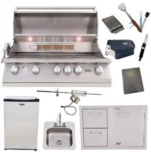 HOT SALES Quality New 40-Inch Liquid Propane Grill L90000 with Refrigerator and Door and Drawer with and 5 in 1 <b>BBQ</b> <b>Tool</b> Set New - Product Image 4