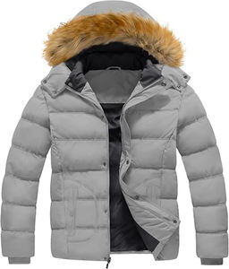 Moda artículo caliente ropa de calle al aire libre invierno logotipo personalizado de alta calidad de lona Stand Collar High Street Puffer chaqueta para hombres - Product Image 1