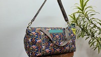 Sac de voyage sport décontracté en coton matelassé, imprimé au bloc, fait main, écologique, durable, avec fermeture éclair, grande capacité