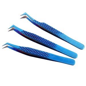 Pince à épiler d'extension de cils de vison de marque privée pince à épiler à volume droit mince et mince à prise forte en acier inoxydable avec logo personnalisé - Product Image 2