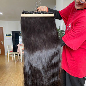 Extensiones de cabello humano vietnamita sin procesar Cabello de trama recta, paquetes de cabello crudo sin procesar Asequible - Product Image 1