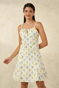 Vestido bohemio de algodón indio hecho a mano con estampado floral Vestido corto translúcido Regalo nupcial ecológico Suministro ODM a la venta - Product Image 4