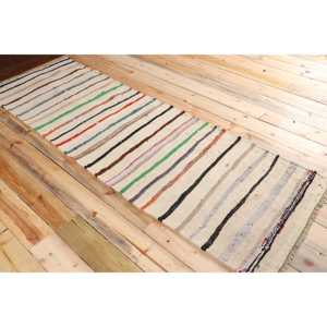 Vintage 2.6x8.4 ft <b>Rug</b>, <b>Runner</b> Turkish <b>Rug</b>, White Gray Camouflage <b>Rug</b> - Product Image 4