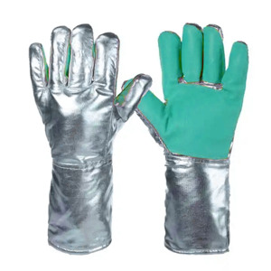 Guantes de seguridad industrial resistentes de calidad superior Papel de aluminio Cuero dividido de vaca Resistente a chispas para soldadura - Product Image 4