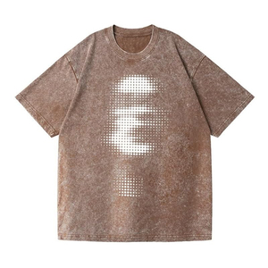 เสื้อยืดโอเวอร์ไซส์ผู้ชาย ผ้าคอตตอนย้อมสีแบบแอซิดวอช พิมพ์ลายตัวอักษร คอกลม แขนสั้น ทรงลำลอง ความยาวปกติ เนื้อผ้าเจอร์ซีย์ระบายอากาศได้ดี - Product Image 1