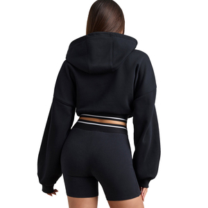 Sweat-shirt pour femme en gros, logo personnalisé, poids lourd, décontracté, uni, surdimensionné, en molleton, personnalisable, doux, streetwear - Product Image 2