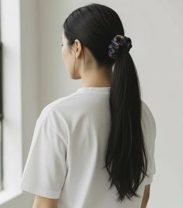 Cotton Japanese Pattern <b>Scrunchie</b> with Floral Design Durable & Lightweight - Product Image 3