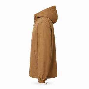 Veste coupe-vent à capuche pour homme personnalisée, légère, en polyester, résistante à l'eau, décontractée, entièrement zippée, OEM ODM, vente en gros, usine UE - Product Image 6