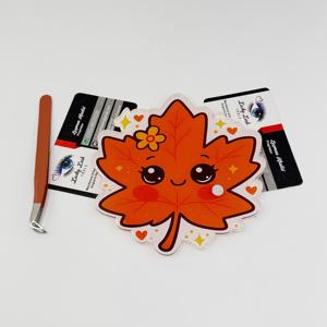 Azulejos de pestañas acrílicas con hojas de otoño, organizador de azulejos de pestañas, superficie lisa ligera, corte láser, azulejos personalizables - Product Image 4