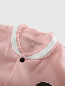 Chaqueta con letras y botones de pie, bombardero universitario personalizado, logotipo bordado, equipo deportivo, prendas de vestir exteriores, chaqueta Vintage de seda para escuela secundaria - Product Image 5